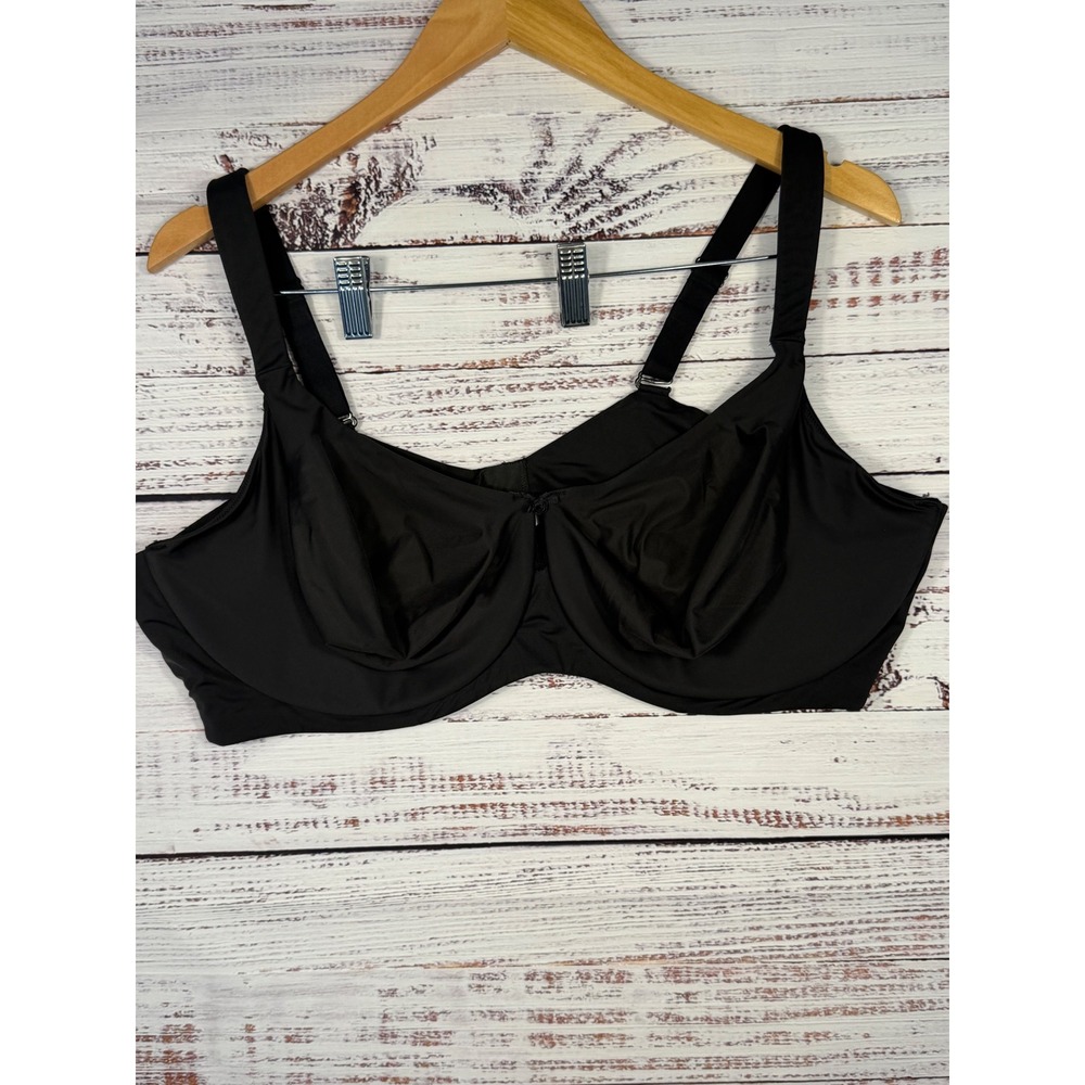 Cacique Lane Bryant Smooth Balconette Bra 46DDD Black Underwire Plus Size